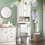 Toilet cabinet, two doors, White, 60 × 168 × 23 cm
