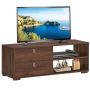 TV stand, 2 drawers and adjustable shelves, Brown/black, 120.65 × 44.45 × 39.37 cm