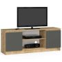 Тумба под ТВ RTV K140, 2 дверцы, коричневого/серого цвета, 140 × 55 × 40 см