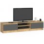 Тумба под ТВ RTV K160 CLP, 2 дверцы, коричневого/серого цвета, 160 × 33 × 40 см