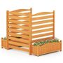 Fence with planter boxes, 3 panels, Yellow, 141 × 101 × 85 cm