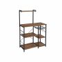 Kitchen shelf with metal basket KKS035B03