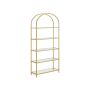 Shelf with 5 shelves made of tempered glass, gold color