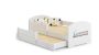 Children's double bed Luk with mattress and safety barrier 164x85x63 / 145x80x15cm, train