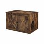 Vintage litter box/cabinet with doors, natural color