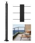 Stainless steel black cable railing post, 42x1x2 inches, 1 pc.