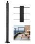 Stainless steel black cable railing post, 42x2x2 inches, 1 pc.