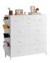 10-drawer fabric chest of drawers with steel frame, white