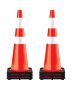 6 pcs 36 inch orange PVC traffic cones with black base