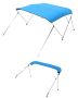 3-panel boat bimini top, 600D polyester, aluminum frame, Pacific blue, 72" x 85-90" x 46"