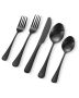 30-piece stainless steel black and silver cutlery set for 6 people