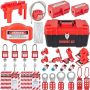 42-piece electrical safety lockout and tagout set with locks