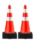 Orange PVC traffic cones, 8x30 inches, with black base