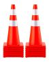 Safety traffic cones, 73 cm, 12 pcs., orange PVC, with reflective collars