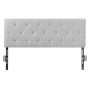 Full-size headboard, height-adjustable, diamond quilted, light gray, 56x90–120 cm