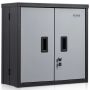 Folding metal wall cabinet 660 mm, black, adjustable shelf