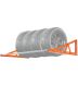 Adjustable steel wall-mounted tire rack 31-56 inches R14-R20