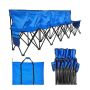 Portable 6-Seater Folding Football Bench with Side Pockets, Blue