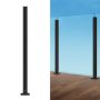 Glass clamp 41.34 inch 304 stainless steel, black, for balcony, terrace