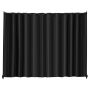 Portable black room divider with wheels, privacy screen