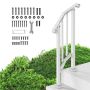 Outdoor stair railing, carbon steel, white, with installation kit