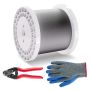 Wire Rope Kit 316 Stainless Steel 1/8 Inch 1000 Feet with Cutter and Gloves