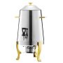 Stainless steel beverage dispenser 13 L with alcohol burner and hot/cold water tap