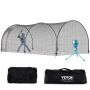 Baseball and softball batting cage, 22 feet, portable with bag