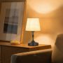 Wireless small table lamp, fabric shade, 5200 mah battery, black