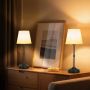 Cordless table lamps 2 pcs., black, fabric shade, rechargeable batteries