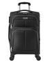 Soft 20-inch carry-on suitcase, black, with wheels and TSA lock