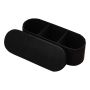 Oval foldable black beanbag bed storage box, teddy bear fleece