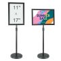 Stand sign holder 11x17 inch, black, adjustable, floor standing