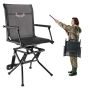 Folding hunting chair, steel frame, 360° rotation, green