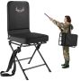 Folding hunting chair, steel frame, 360° rotation, green