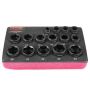 3/8" impact socket set, 15 pieces, 10-24 mm, alloy steel, for automotive repair