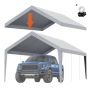 Carport awning 12x20 feet, gray, waterproof and UV resistant