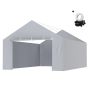 Carport liner, tarpaulin side wall, 13x20 feet, gray, waterproof and UV resistant