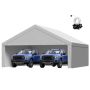 Carport replacement 6x6 m, awning tarpaulin with walls, gray, UV and water resistant