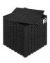 Interlocking black PP drainage mat, 15.7x15.7 cm, 24 pcs.