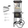 Popcorn maker with cart, 850 W, black, 48 cups