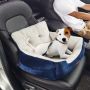 Suņu autosēdeklis ar drošības pavadu, tumši zili pelēks, līdz 9 kg