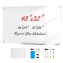 Magnetic white glass board, 120x80 cm, wall-mounted, without frame