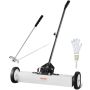 24 inch magnetic broom with wheels, telescopic handle, adjustable handle