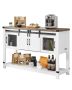 Coffee bar cabinet with 4 shelves, 47x16x33 inches.