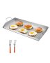 Stainless steel rectangular pan, 32x16 inches, gas BBQ and teppanyaki