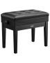Adjustable wooden piano bench with storage box, 56x34x49 cm