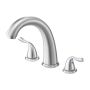 Roman brushed stainless steel bathroom faucet, 3 holes, high arc spout