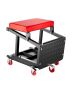 Mechanic's chair with wheels and tool tray, 136 kg, black, 360° swivel