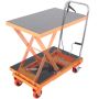 Hydraulic Single Scissor Lift Table Cart, 500 lbs, 28.5 inches, Orange